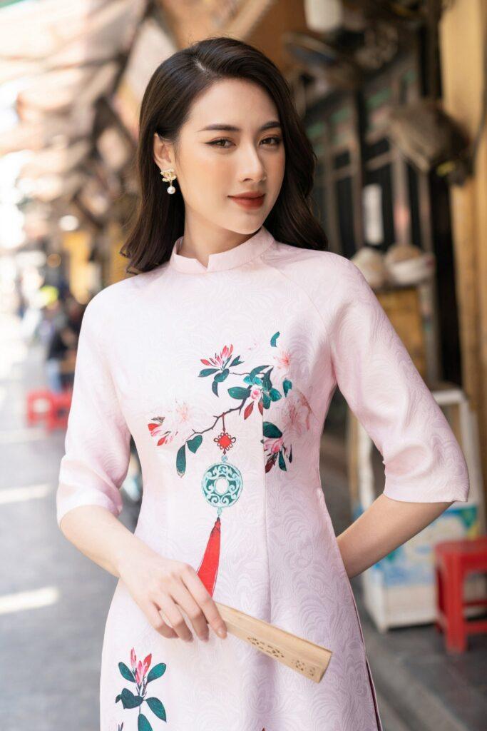 họa tiết in áo dài